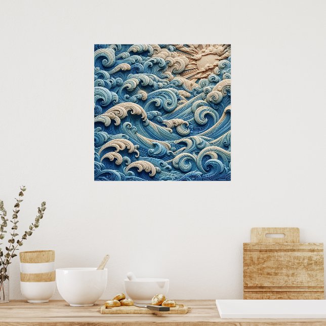 Póster Olas del Océano (Cocina)