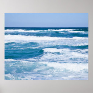 Póster Olas en el mar Mediterráneo, Mallorca, España