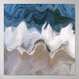 Póster olas en la playa