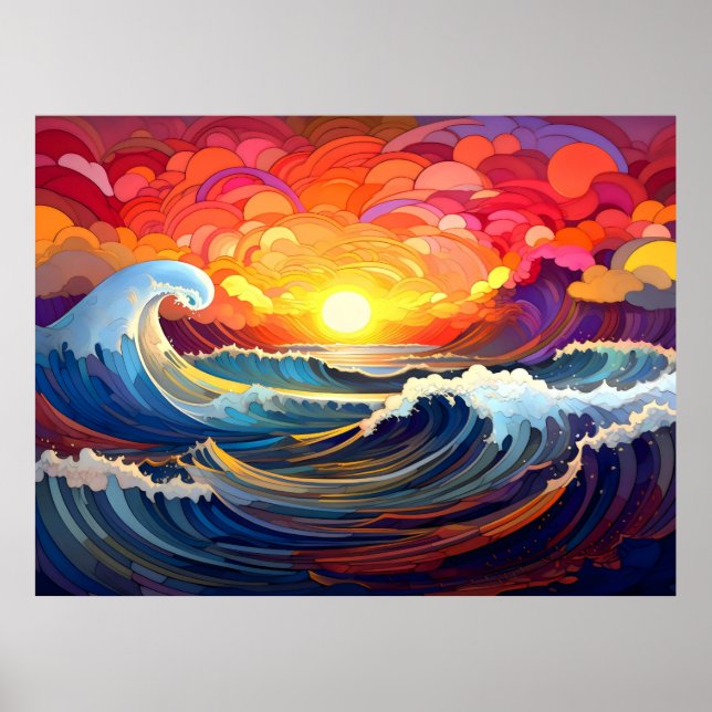 Póster Olas Épicas 1 (Frente)