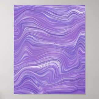 Póster Olas Fluyentes Moradas