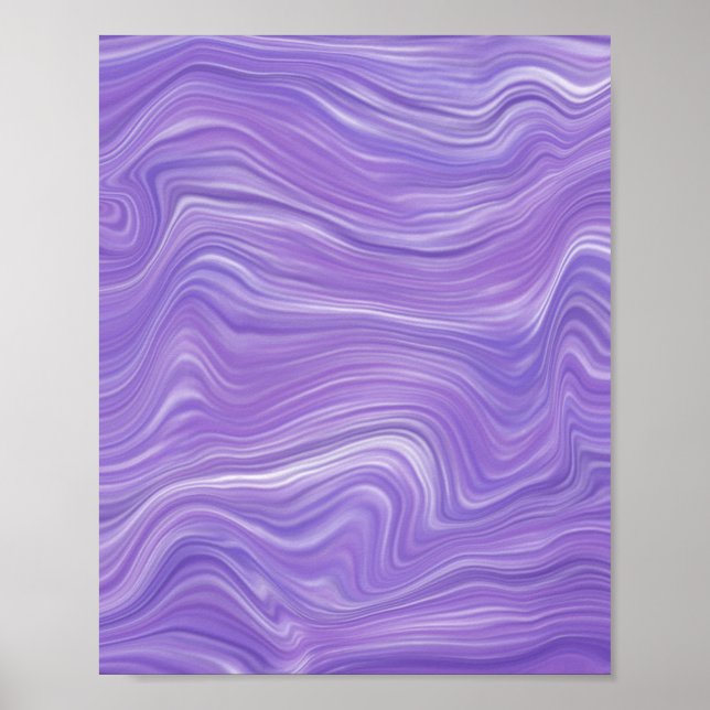 Póster Olas Fluyentes Moradas (Frente)
