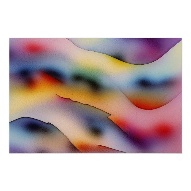 Póster "Olas fraccionadas" arte abstracto contemporáneo (Anverso)