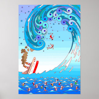 Póster Olas grandes y naufragios.