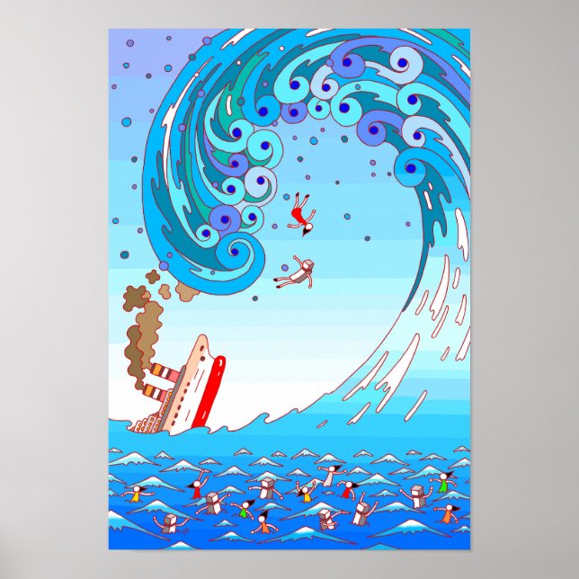 Póster Olas grandes y naufragios. (Frente)