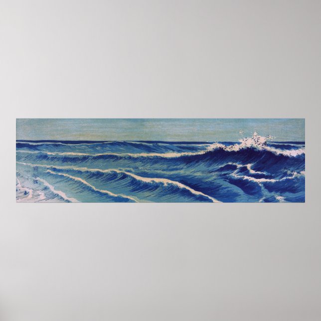 Póster Olas Hatō Zu - Uehara Konen. Bloque de madera japo (Frente)