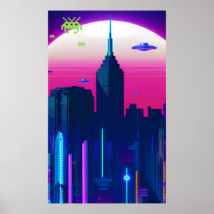 Póster Olas nocturnas y Vapor Daze