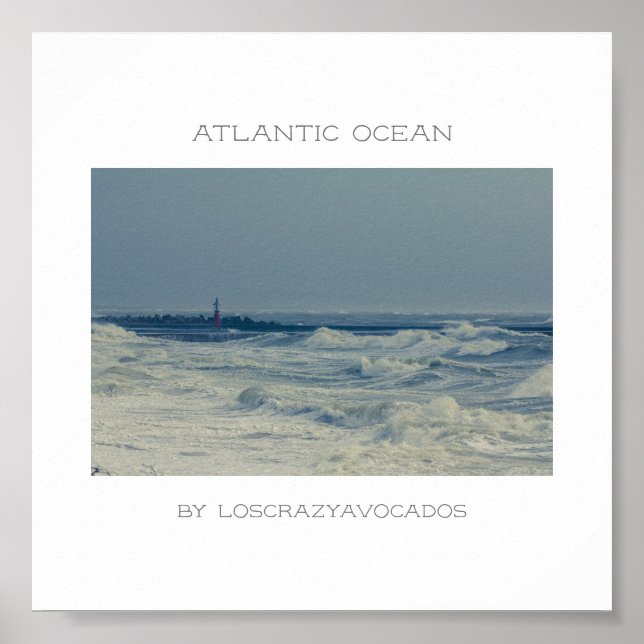 Póster Olas oceánicas marejan el muelle meteorológico (Frente)