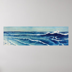 Póster Olas oceánicas por Uehara Konen (1878-1940)