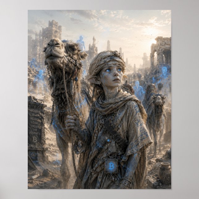 Póster Olas / Pastor de Camellos / Desierto (Frente)