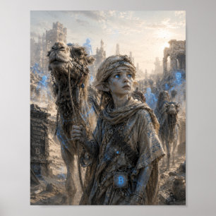 Póster Olas / Pastor de Camellos / Desierto