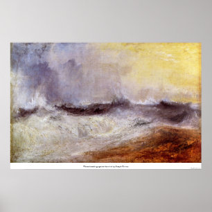 Póster Olas que rompen contra el viento por Joseph Turner
