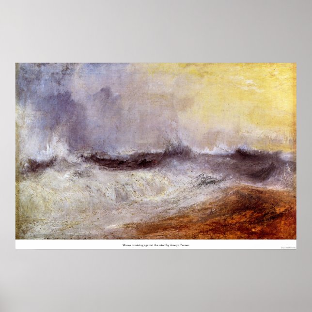 Póster Olas que rompen contra el viento por Joseph Turner (Frente)