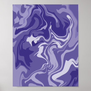 Póster Olas serenas de púrpura en armonía abstracta