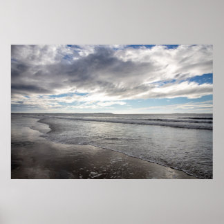 Póster Olas tranquilas en el poster costero