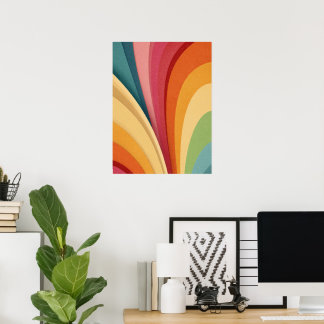 Póster Olas y formas coloridas en diseño