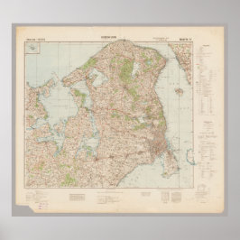 Póster Old 1941 Copenhagen Map, Denmark Poster