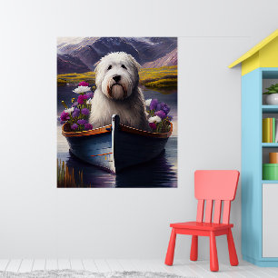 Póster Old English Sheepdog en Paddle: Una Aventura Escén