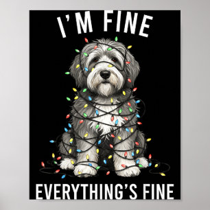 Póster Old English Sheepdog Navidad Estoy Bien Todo