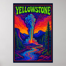 Póster Old Faithful psicodélico