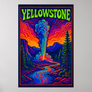 Póster Old Faithful psicodélico