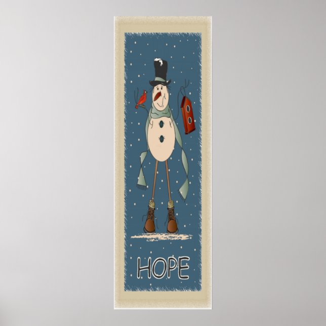 Póster Old Fashion Hope Snowman | Navidad (Frente)