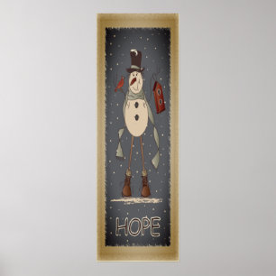 Póster Old Fashion Hope Snowman   Navidad