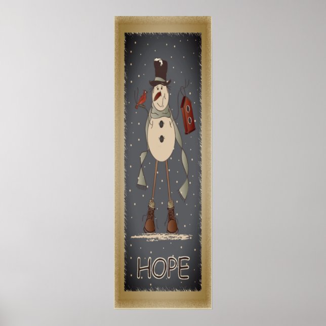 Póster Old Fashion Hope Snowman | Navidad (Frente)