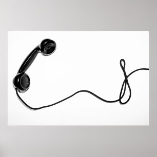 PÓSTER OLD FASHIONED VINTAGE BLACK TELEPHONE