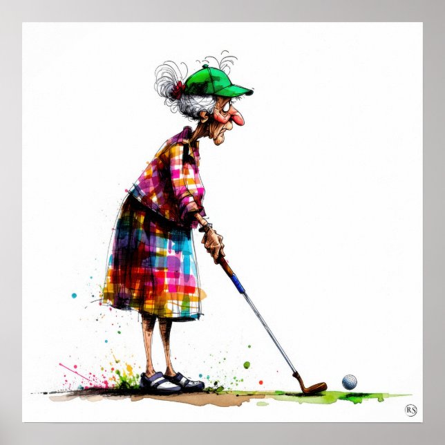 Póster Old Golfer - Art Print (Frente)