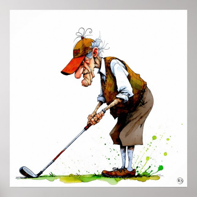 Póster Old Golfer - Art Print (Frente)