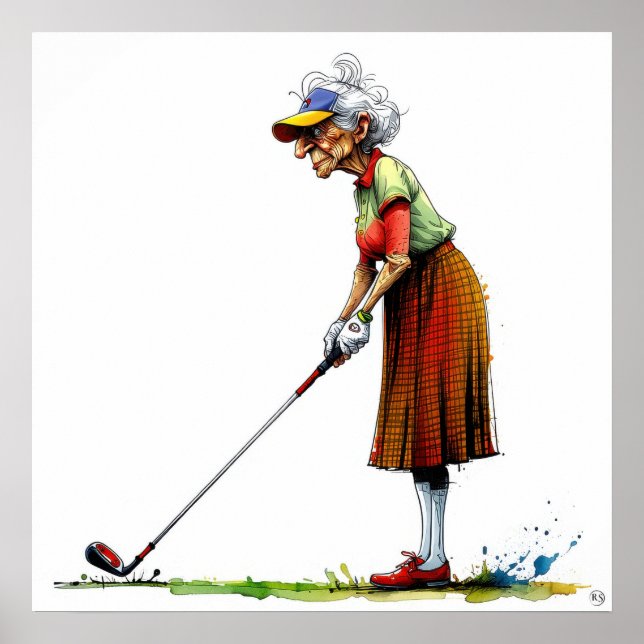 Póster Old Golfer - Art Print (Frente)