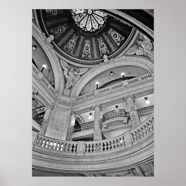 Póster Old Jersey City:  Interior Hudson Count Courthouse (Frente)