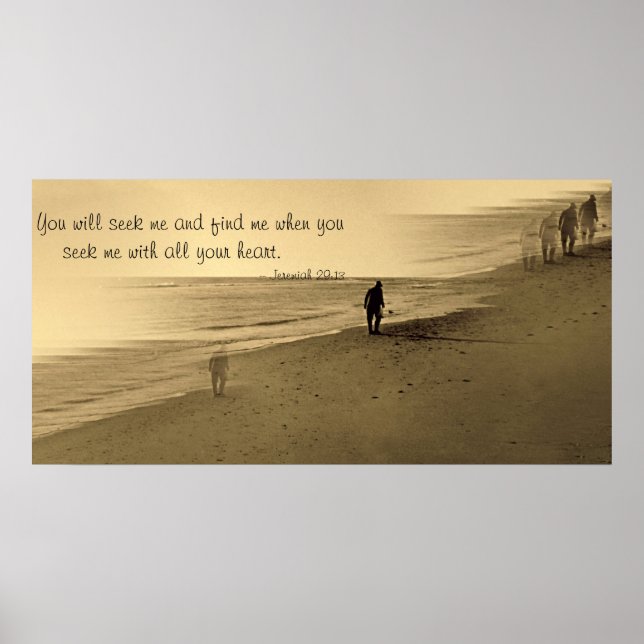 Póster old man on beach -- verse (Frente)