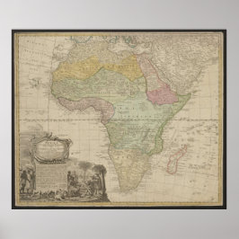 Póster Old Map of Africa, Africa Print, 1737