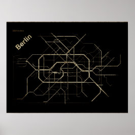Póster Old map of Berlin Subway