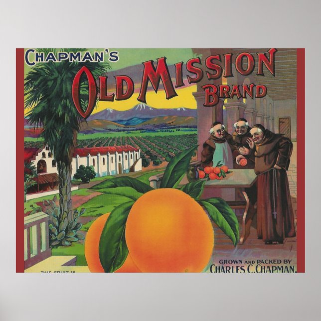 Póster old mission label poster (Frente)