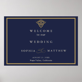Póster Old Money Navy Blue Wedding  Poster