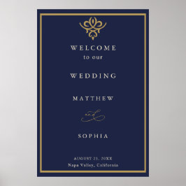 Póster Old Money Navy Blue Wedding  Poster