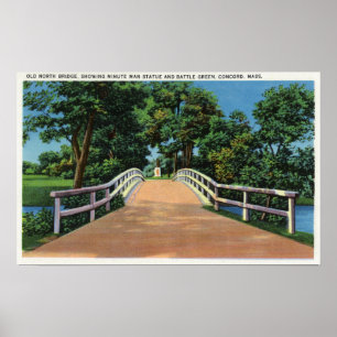 Póster Old North Bridge View of Minute Man Statue