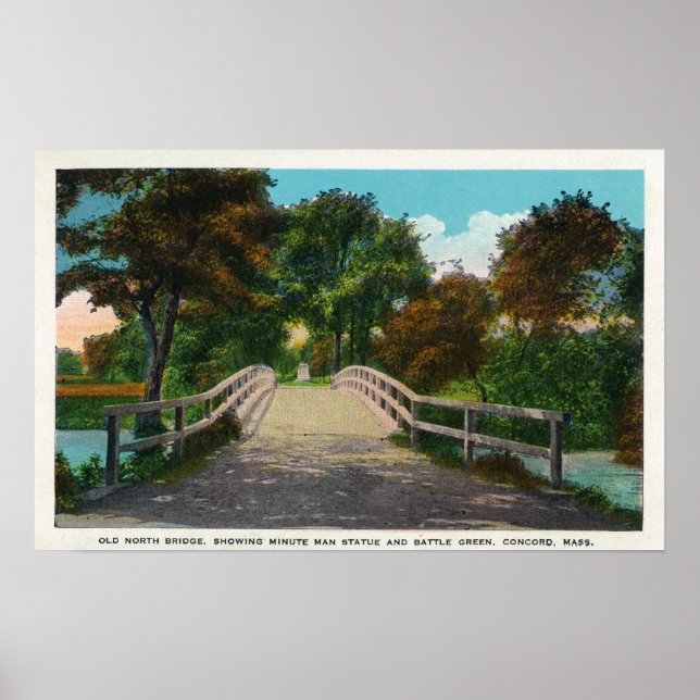 Póster Old North Bridge View of Minute Man Statue # 2 (Frente)
