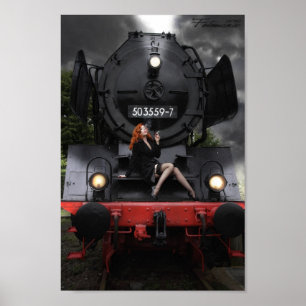 Póster Old Train, young lady