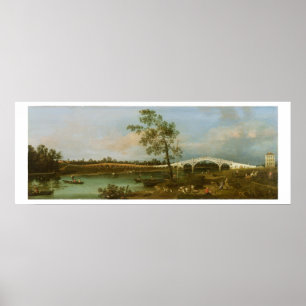 Póster Old Walton's Bridge, 1755 (oil on canvas)