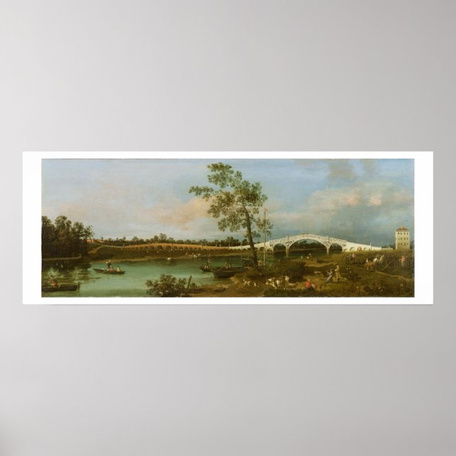 Póster Old Walton's Bridge, 1755 (oil on canvas) (Frente)