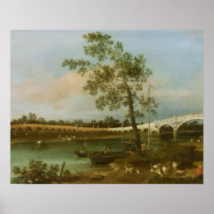 Póster Old Walton's Bridge, 1755 (oil on canvas)