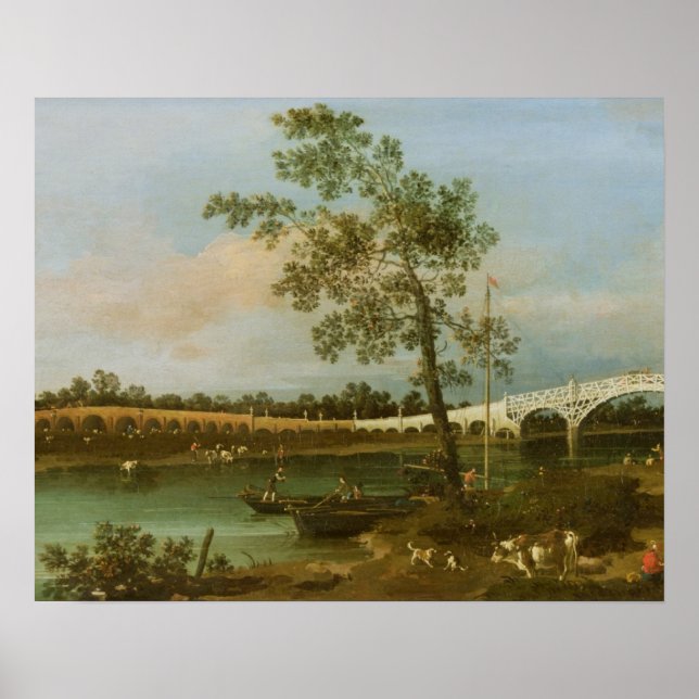 Póster Old Walton's Bridge, 1755 (oil on canvas) (Frente)