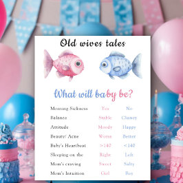 Póster Old Wives Tales Gender Reveal Board 