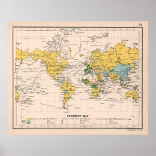 Póster Old World Currency Map (1907) 