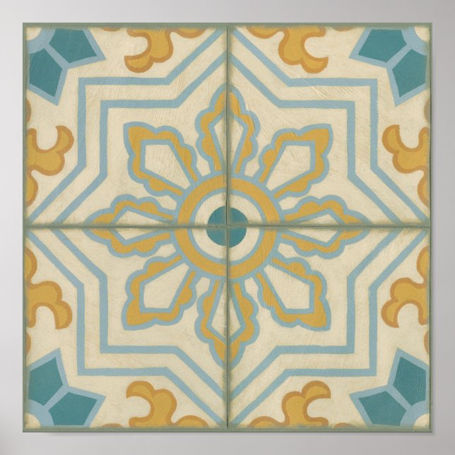 Póster Old World Decorative Tile Pattern (Frente)