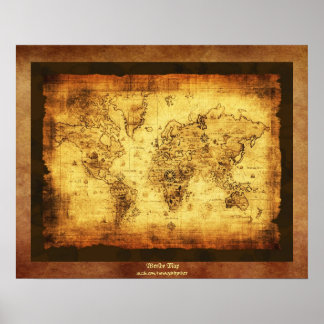 Póster Old World Map Antique Art Poster